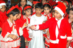 Children perform at the silver jubilee celebrations of the St. Xaviers School in Bathinda 