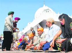 Langar being served at gurdwara in Sector 34 on the martyrdom day of Guru Tegh Bahadur in Chandigarh