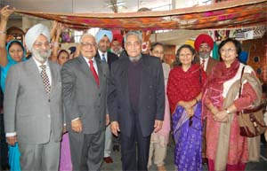 From L-R: HK Dua, Editor-in-Chief, The Tribune, Justice Syed Afzal Haidar, former law minister of Pakistan, along with other dignitaries during a function held to mark the GND varsity foundation day on Monday
