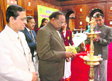 Union minister of state for forests and wildlife S. Raghupathy inaugurates a forestry workshop at the FRI, Dehradun, on Tuesday.