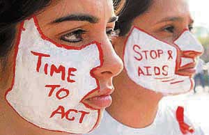 Students of International Institute of Fashion Technology in Mohali spread a message ahead of the World AIDS Day which falls on December 1.