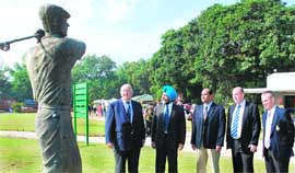 Keith Hodgkinson, J.S.Cheema, C.S.R. Reddy, Dominic Wall and Duncan Weir at the CGA Golf Range in Chandigarh.
