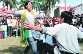 A street play, "Rum Pum Pum Pum", at GC-11 to mark World AIDS Day in Chandigarh on Wednesday.