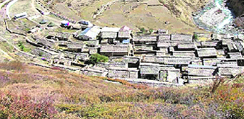 A view of Niti village on the Indo-Tibet border in Chamoli district where villagers are running a small hydroelectric project.