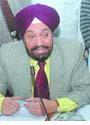 Balwant Singh Ramoowalia, president of Lok Bhalai Party, talks to mediapersons in Jalandhar on Thursday.