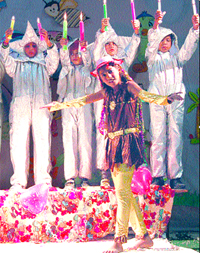 Students of the St. Soldier School enthrall audience during the annual function in Jalandhar on Thursday.