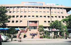 The Ludhiana Stock Exchange wears a deserted look on Thursday. 