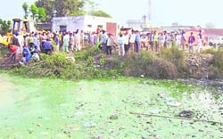 Rescue operations in progress at Kup Kalan village near Ahmedgarh on Thursday. 