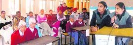 Participants at a quiz contest organised by Jawahar Navodaya Vidyalaya, Farour, in Ludhiana on Thursday. 