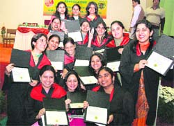 Students of home science college of the PAU in a happy mood after getting their degrees. 