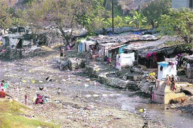 Encroachments at Bindal river in Dehradun. 