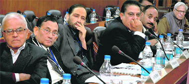 Delegates at a conference on Cooperative Development in South Asia at CRRID in Chandigarh on Friday.
