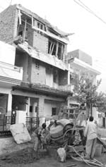The dilapidated structure of the building that collapsed in Sector 15 of Panchkula