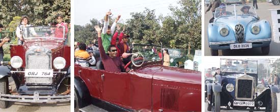 FUN RUN: The Haig Vintage Rally classic cars participate in a rally at Gurgaon