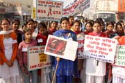 NSS volunteers (left) spreading AIDS awareness during a rally organised in Bathinda on the occasion of the World AIDS Day