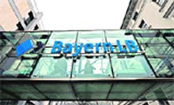 The logo of German regional bank BayernLB is seen at their headquarters
