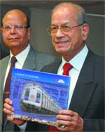 E Sreedharan, MD, DMRC, launches the coffee table book chronicling the story of Delhi Metro, in New Delhi