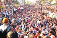 Teachers from all over Uttarakhand protest for better pay under the Sixth Pay Commission in Dehradun on Monday.