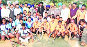 The Singhu Sports Academy, Delhi, pose after emerging victorious in Mandi Ahmedgarh on Monday. 