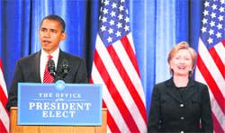 US President-elect Barack Obama announces