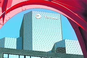 In this file photo, headquarters of the French oil giant group Total is seen in La Defense, western Paris