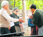 V.N. Singh after enquiry at Arts College, Sector 10, Chandigarh.