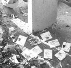 Voter I-cards that were found in a sewer at Balongi market on Thursday.