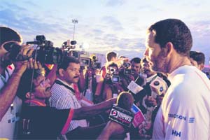 Ericsson 4, skippered by Torben Grael, arrived in Cochin to win the second leg of the Volvo Ocean Race 2008-09.