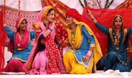 tudents performing a cultural programme during the annual day function of Dashmesh Senior Secondary School in Bathinda