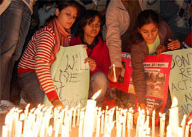 People pay tributes to the martyrs of Mumbai terrorist attacks in Gurgaon on Saturday.
