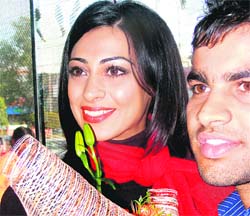 Former Miss India Tina Chatwal at the inauguration of a salon in Model Town, Ludhiana,