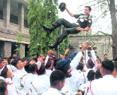 The joy and ecstasy after the passing-out parade.