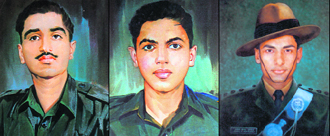From left: Capt GS Salaria, 2/Lt Arun Khetarpal, Capt Manoj Kumar Pandey.