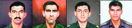 From left: Capt AS Jasrotia, 2/Lt PN Dutt, Maj Sudhir Kumar, Capt Harshan R.