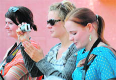 Foreign volunteers who work at the Raphael Ryder Cheshire Home. 