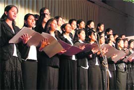 CMC choir, comprising students and teachers, sings carols during the Christams Carol Service at the CMC in Ludhiana. 