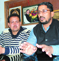BJP MLA Anil Joshi addresses a press conference in Amritsar 
