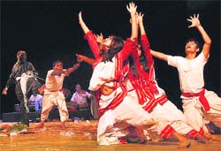 Artists perform at the Tagore Theatre, Chandigarh