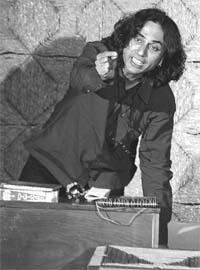 An artist perform in a play Mahadevbhai in Chandigarh