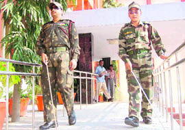 Blinded soldiers at NIVH, Dehradun.