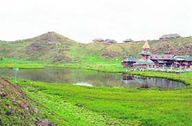 A view of Prashar lake situated near Rishi prashar ashram, 60 km from Jogindernagar