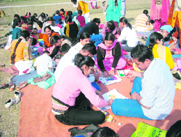 Differently abled children engaged in various activities organised by Utthan.