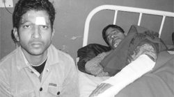 The injured persons admitted at the civil hospital in Ambala on Friday.