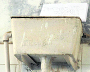 A notebook atop a cistern at Government College-11 in Chandigarh on Friday.