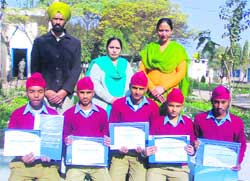 The team of Government High School, Rampur, which won in the district science Congress at the PAU, Ludhiana