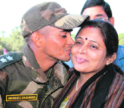 Lt. Abhishek Gargmukh, best all-round cadet, with his family.