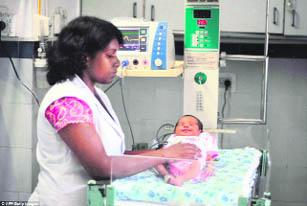 apanese baby Manji Yamada lies in a ward