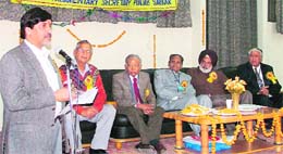 Chief parliamentary secretary, local bodies, Punjab, Harish Rai Dhanda addresses the 10th AGM of the Northern Railway Pensioners Welfare Association in Ludhiana on Sunday