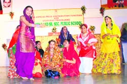 Students of Greenland Senior Secondary Public School perform at the annual prize distribution function in Ludhiana.