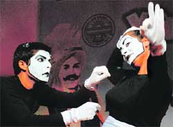 Students take part in mime during the youth festival at Panjab University, Chandigarh